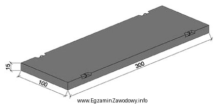 Na rysunku przedstawiono prefabrykowaną płytę żelbetową typu MON 