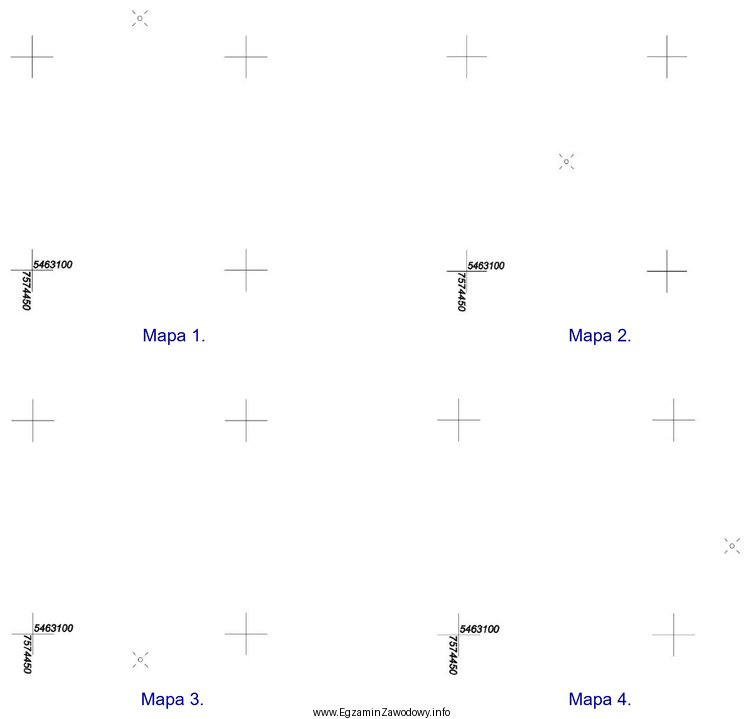 Na której mapie w skali 1:500 przedstawiono prawidłowo skartowaną 