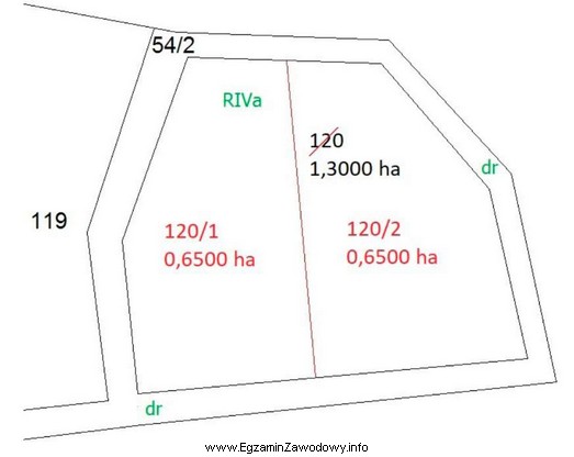 Działka o numerze 120 i powierzchni 1,3000 ha, położona 