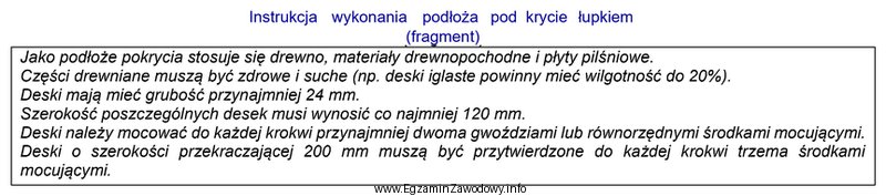 Na podstawie danych zawartych w instrukcji określ minimalną szerokoś