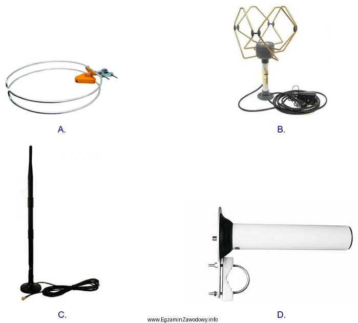 Wskaż antenę, która posiada charakterystykę kierunkową.