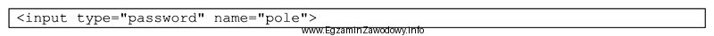 W przedstawionym fragmencie formularza HTML zdefiniowano pole input, o któ