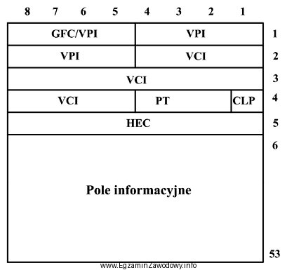 Wskaż symbol standardu komunikacji, którego moduł transportowy ma strukturę 