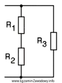 Trzy rezystory o wartościach R1=R2=5Ω oraz R3=10