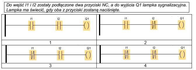 Lampka ma świecić, gdy oba z przyciski zostaną naciś