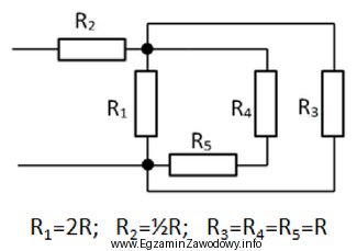 Ile wynosi wartość rezystancji zastępczej obwodu elektrycznego przedstawionego 