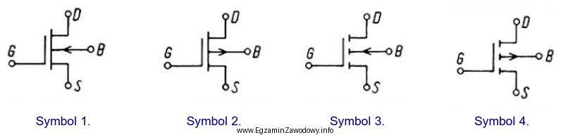 Który z przedstawionych symboli graficznych oznacza tranzystor MOSFET ze 