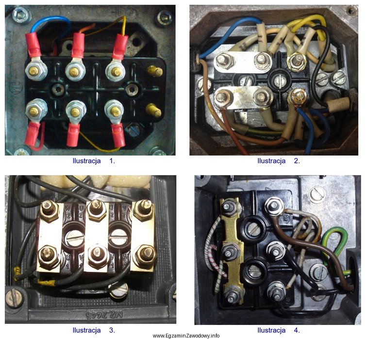 Która ilustracja przedstawia tabliczkę zaciskową silnika z poprawnie poł