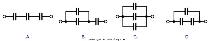 W którym z przedstawionych układów pojemność 