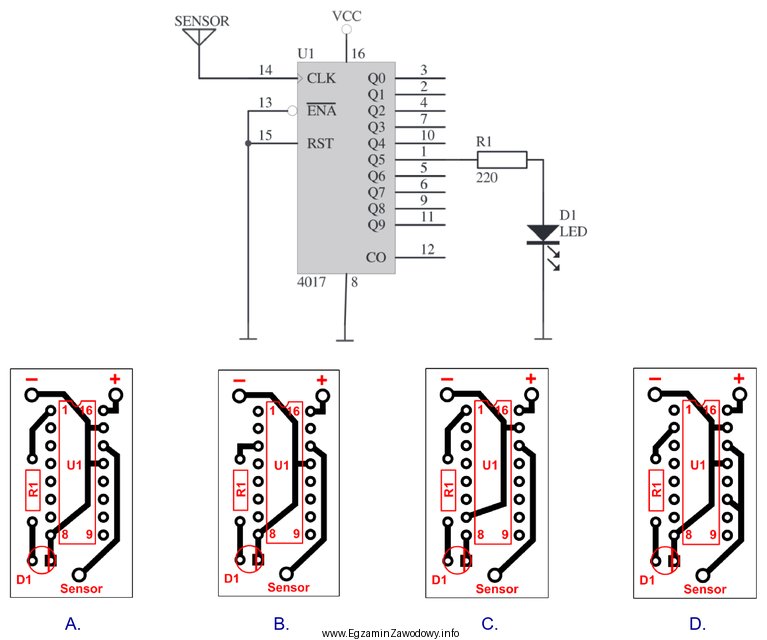 Który z pokazanych schematów montażowych układu 