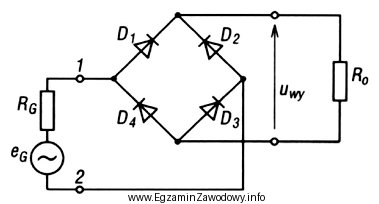 Na schemacie przedstawiono prostownik