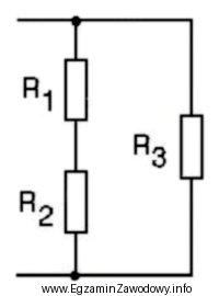 Trzy rezystory o wartościach R1=R2=5Ω oraz R3=10