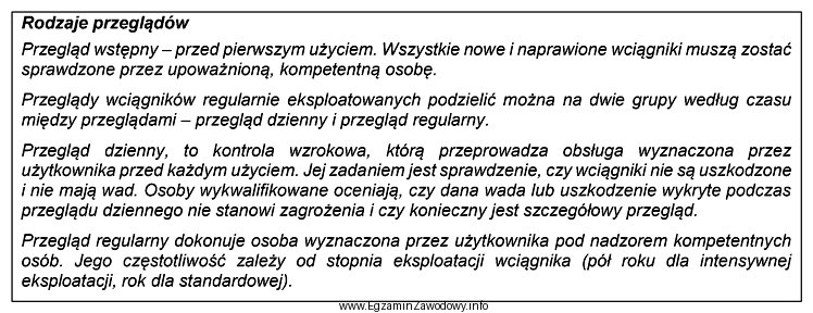 Na podstawie informacji zamieszczonych w tabeli wskaż, który przeglą