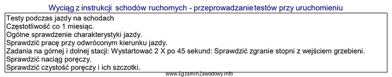 Zgodnie z informacjami zawartymi w zamieszczonym wyciągu z instrukcji 