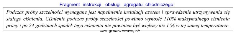 Maksymalne ciśnienie pracy dla badanej instalacji wynosi 24 bary. Na 