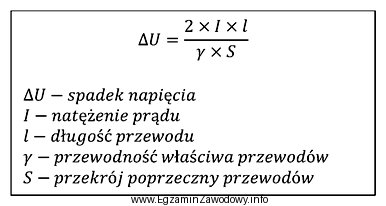 Stosując zasadę stałego spadku napięcia na przewodzie 