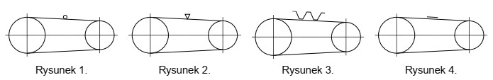 Symbol graficzny przekładni z pasem klinowym, który należ