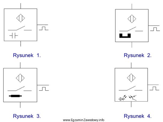 Symbol graficzny czujnika pola magnetycznego stosowany na schematach elektrycznych przedstawiono 