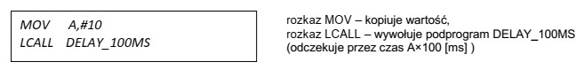 Przedstawiony fragment programu realizuje