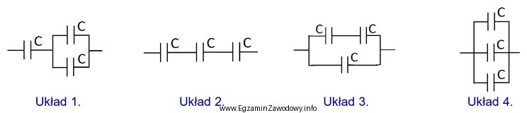 W którym układzie pojemność zastępcza jest 