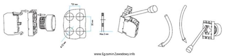Na podstawie fragmentu instrukcji montażu przycisku sterującego dobierz 