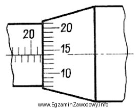 Na podstawie wskazania mikrometru wynik pomiaru wynosi