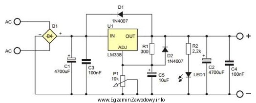 Do zmontowania układu elektronicznego przedstawionego na schemacie należy 