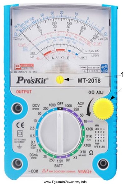Z instrukcji obsługi przedstawionego na rysunku miernika wynika, ż
