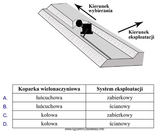 Który rodzaj koparki wielonaczyniowej i system eksploatacji przestawiono na 