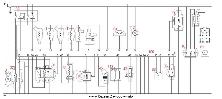 Numerem 45 na schemacie elektrycznym oznaczono czujnik