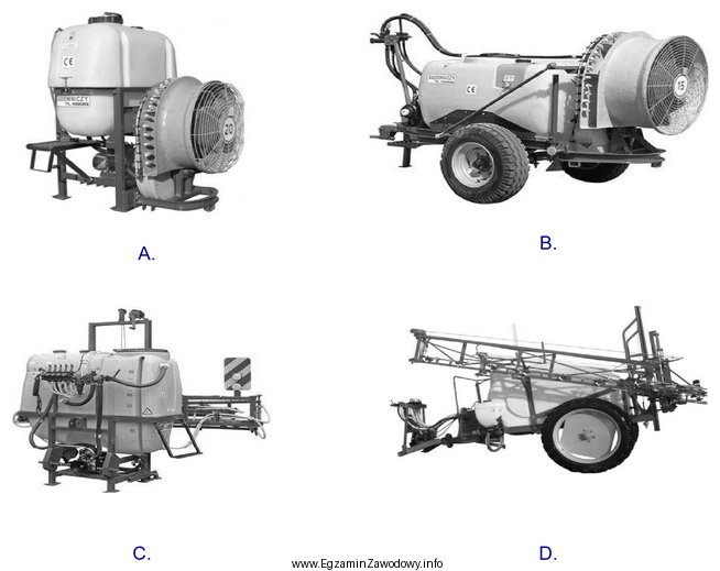 Na której ilustracji pokazano opryskiwacz polowy zawieszany?