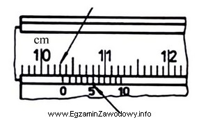 Ile wynosi wskazanie na podziałce suwmiarki uniwersalnej?