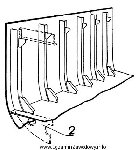 Na rysunku przedstawiono ruszt otwarty burty z poprzecznymi usztywnieniami o 