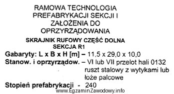 W oparciu o załączony fragment dokumentacji technologicznej moż