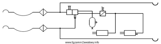 Schemat przedstawia dwuprzewodową instalację przyczepy