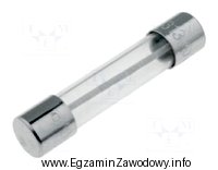 Przepalony bezpiecznik topikowy zwłoczny, szklany, 10A, 32 VDC, 6,3×32 mm, 