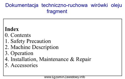 Na podstawie zamieszczonego fragmentu dokumentacji techniczno-ruchowej wirówki w ję