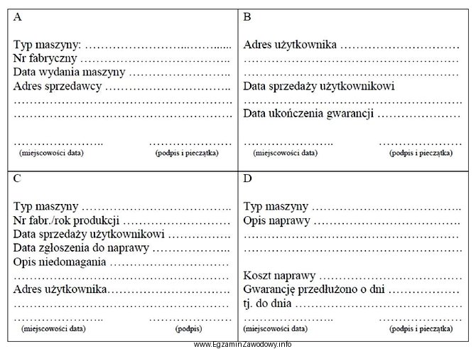 Który z przedstawionych dokumentów powinien wypełnić uż