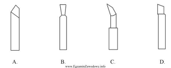 Wytaczanie otworów na tokarce wykonuje się nożem, oznaczonym 