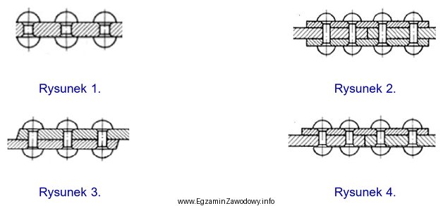 Na którym rysunku przedstawiono poprawne połączenie nitowe 