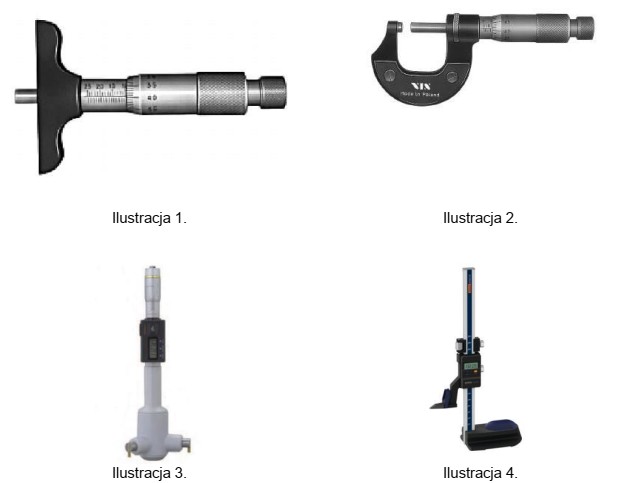 Na której ilustracji przedstawiono przyrząd pomiarowy do pomiaru 