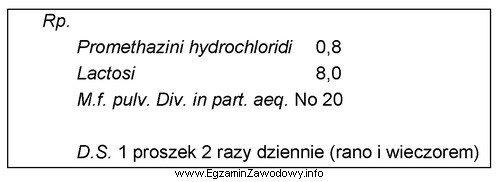 Oblicz dawkę dobową prometazyny chlorowodorku w leku sporządzonym wedł