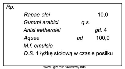 Oblicz ilość gumy arabskiej, której należy uż