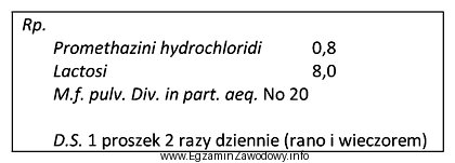 Oblicz dawkę dobową prometazyny chlorowodorku w leku sporządzonym wedł