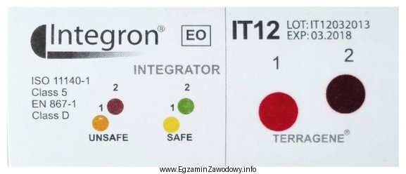 Przedstawiony na ilustracji wskaźnik chemiczny reaguje