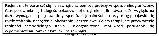 Na podstawie zamieszczonej informacji oceń stopień mobilności pacjenta.