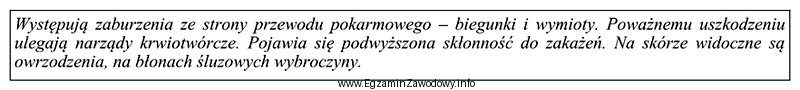 Opisane objawy zagrażające życiu zwierzęcia towarzyszą