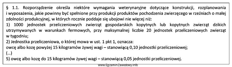 Zgodnie z rozporządzeniem w rzeźni o małej zdolnoś