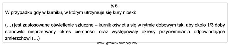 Na podstawie fragmentu rozporządzenia określ, ile czasu powinien 