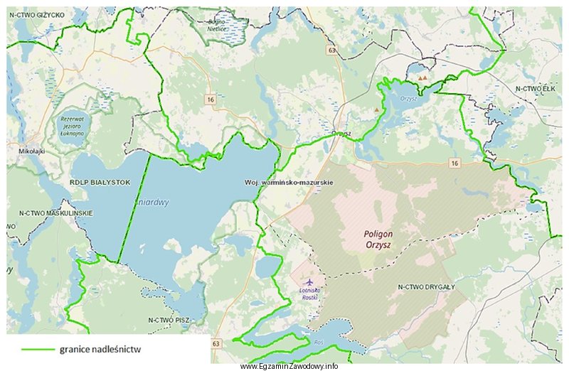 Poligon Orzysz położony jest na terenie Nadleśnictwa